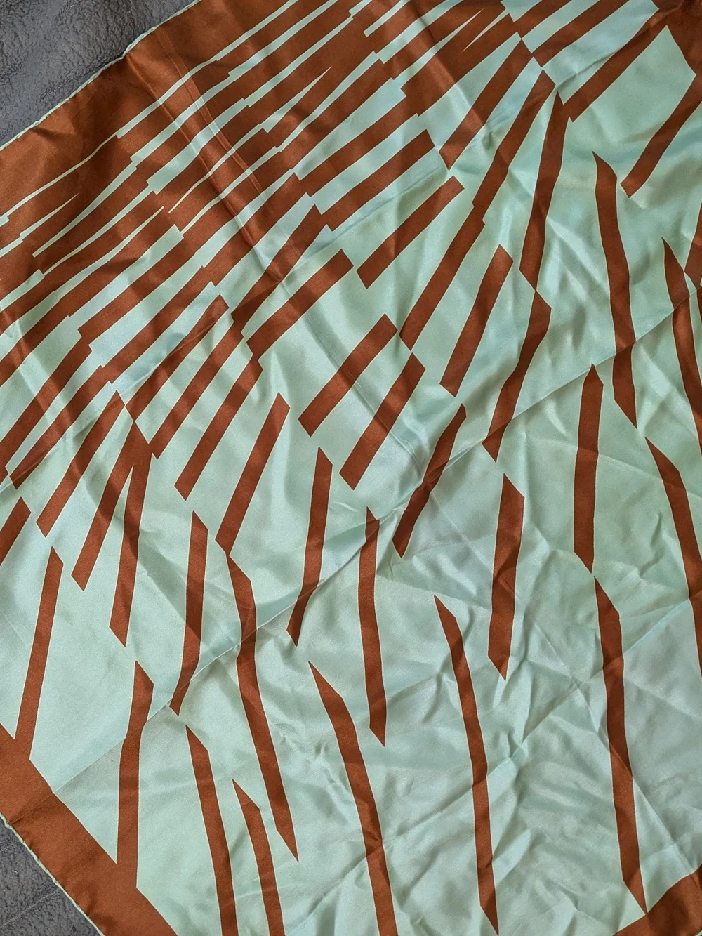 Modern Mint and Brown Geometric Bedding Throw